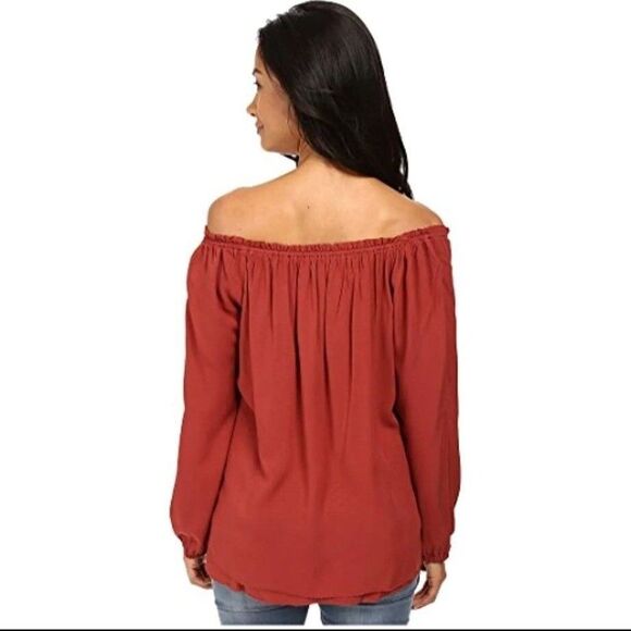Sanctuary Chantel Tiered Top Blouse Red Orange S - Picture 3 of 9